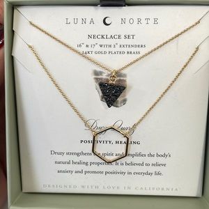 Luna Norte Necklace Set 14kt Gold Plated Brass brand new in box